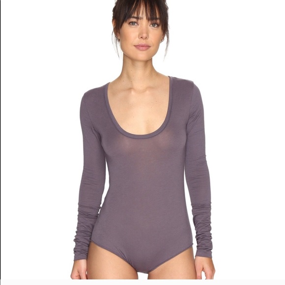NWT Free People Gray Easy Peasy Scoop Bodysuit - Picture 2 of 10
